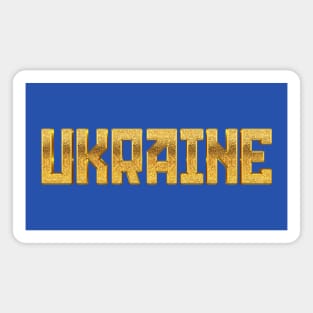 Ukraine / Solidarity Gold Typography Design Magnet